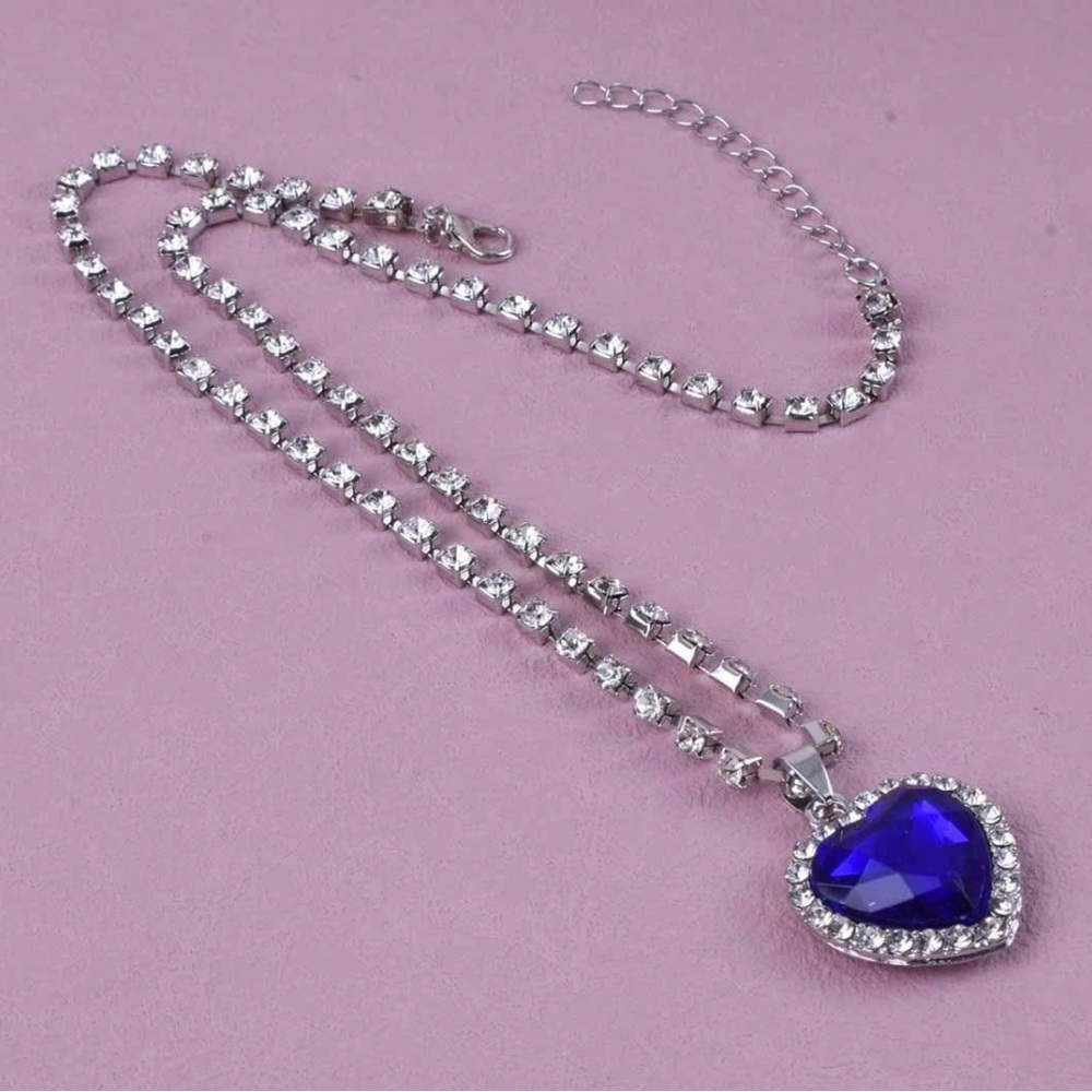 Blue and Silver Layered Gemstone Necklace